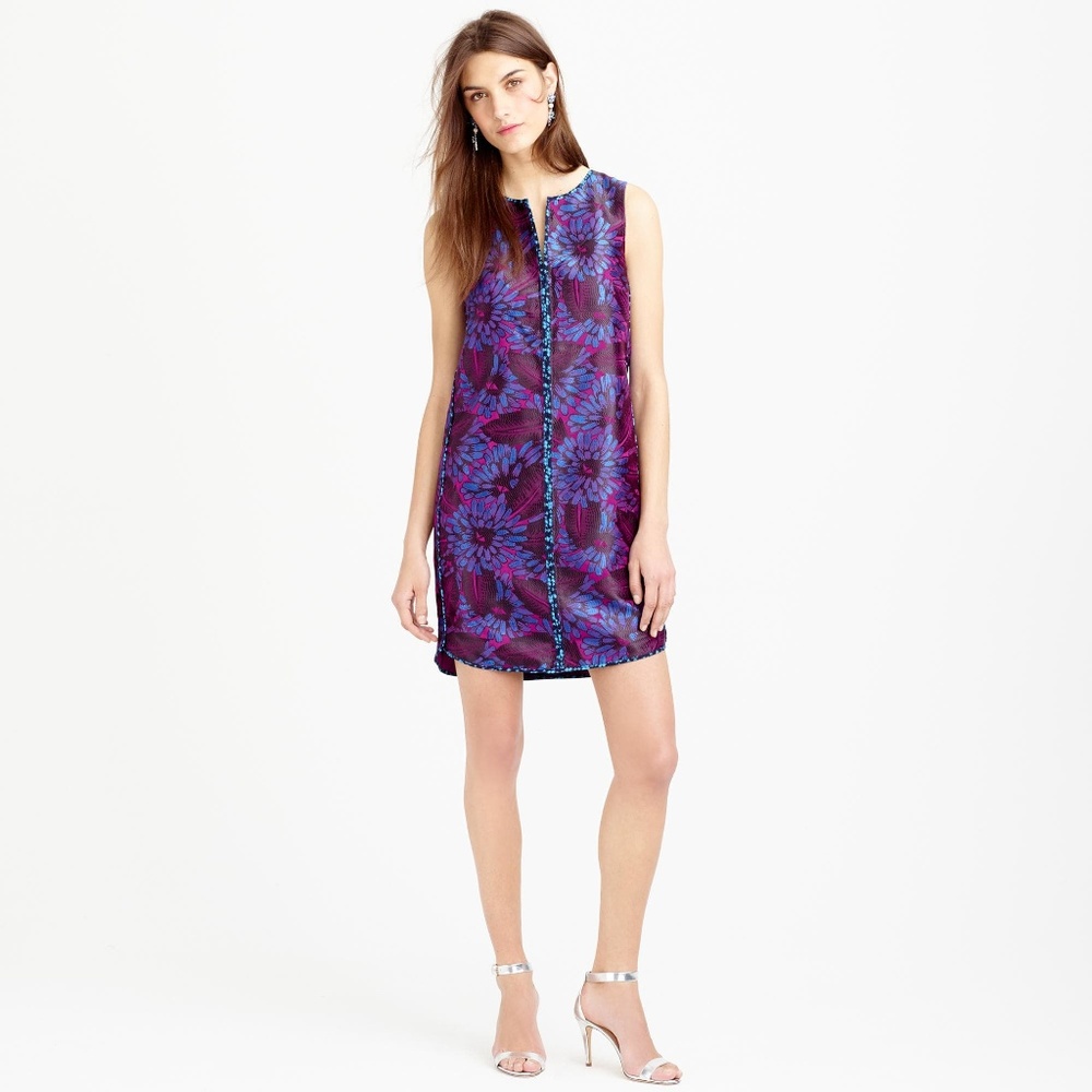 New jcrew floral jacquard shift dress